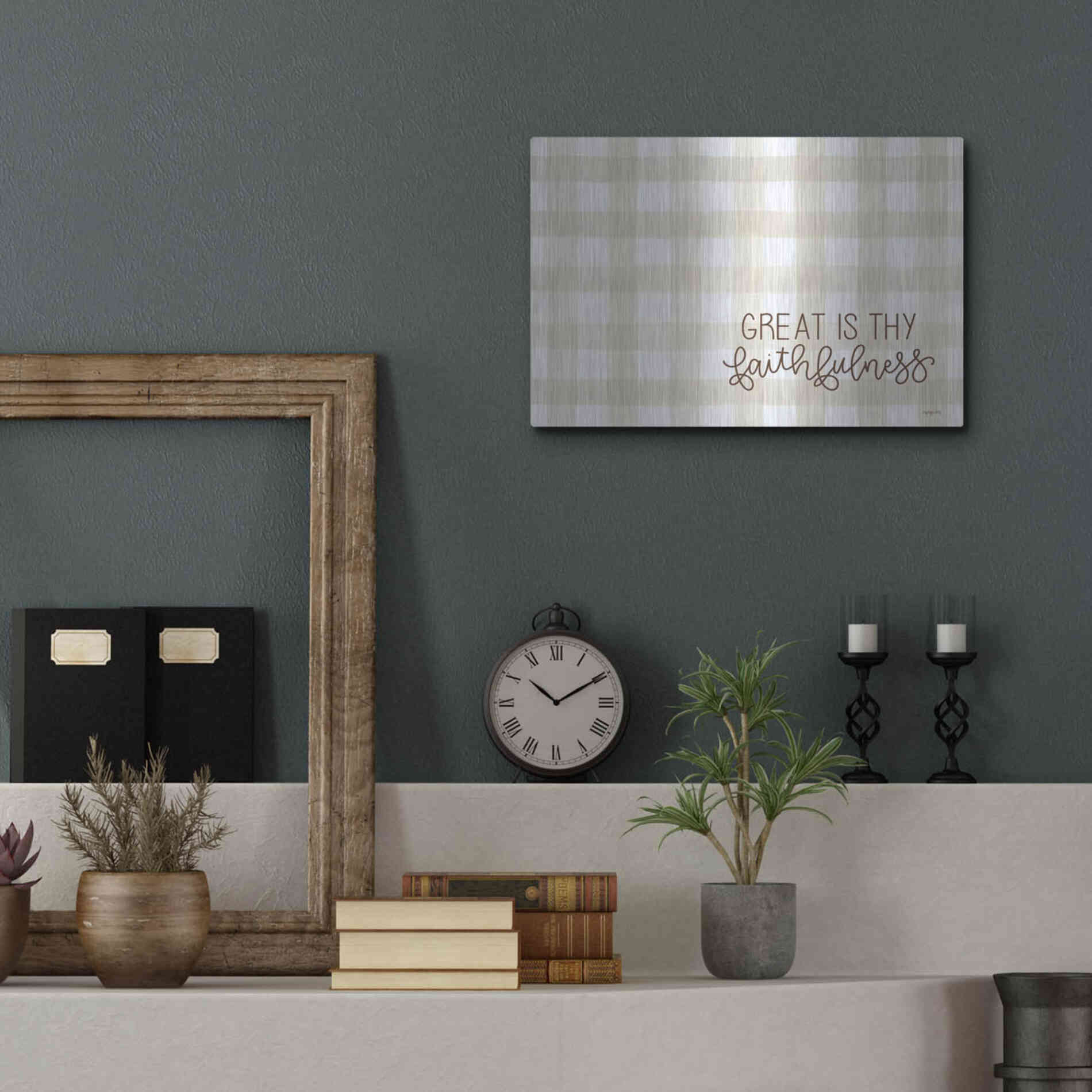 Luxe Metal Art 'Great is Thy Faithfulness 2' by Imperfect Dust, Metal Wall Art,16x12