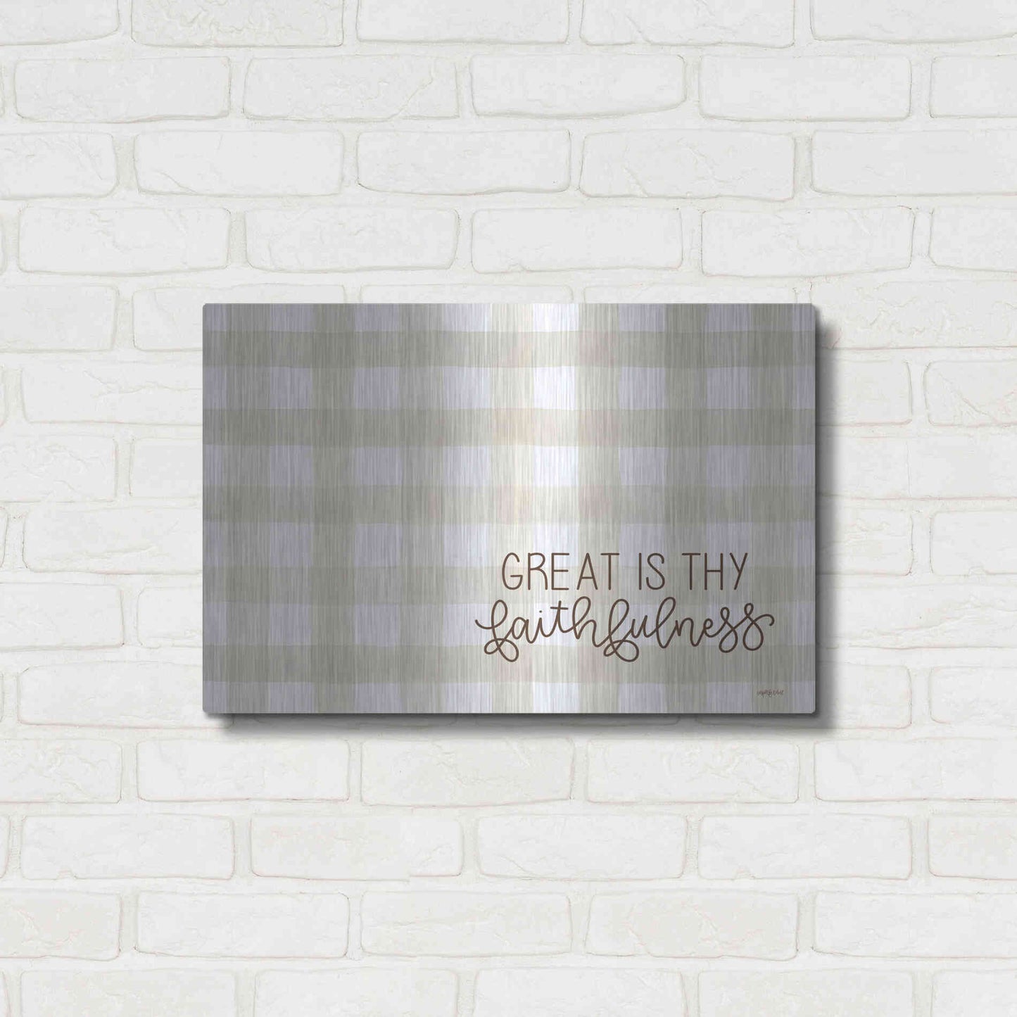 Luxe Metal Art 'Great is Thy Faithfulness 2' by Imperfect Dust, Metal Wall Art,24x16