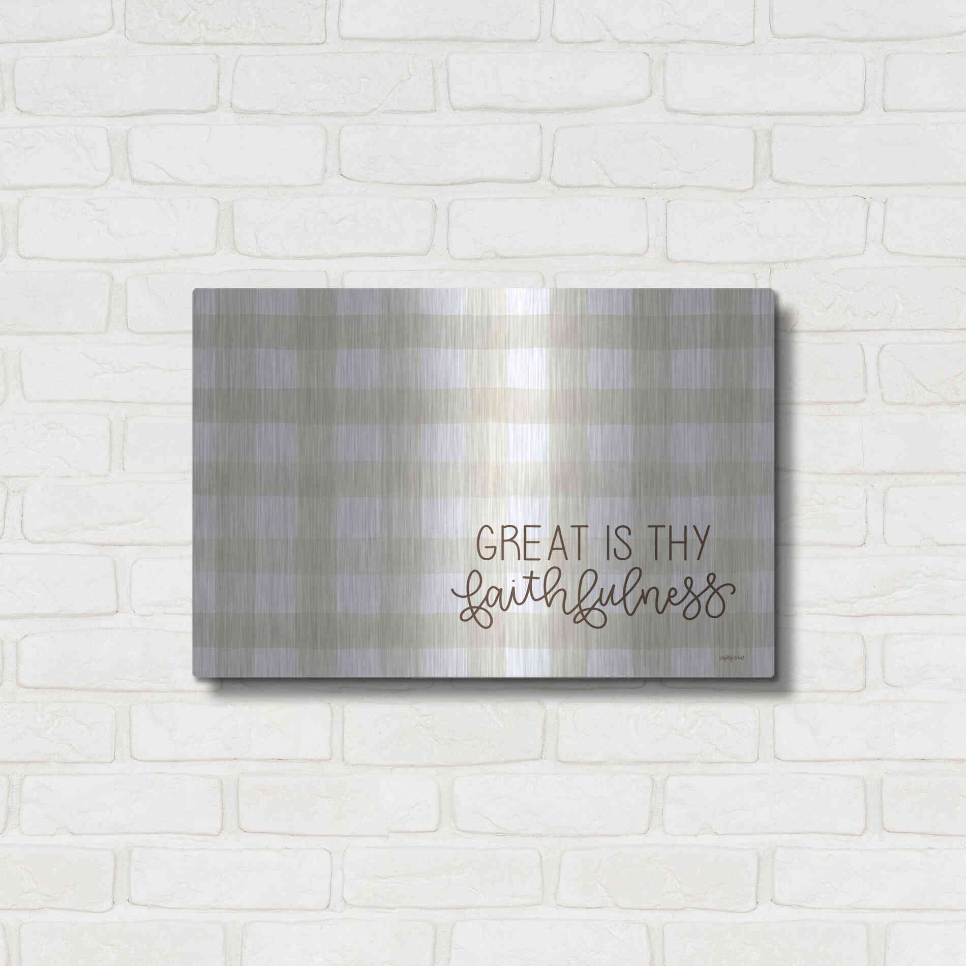 Luxe Metal Art 'Great is Thy Faithfulness 2' by Imperfect Dust, Metal Wall Art,24x16