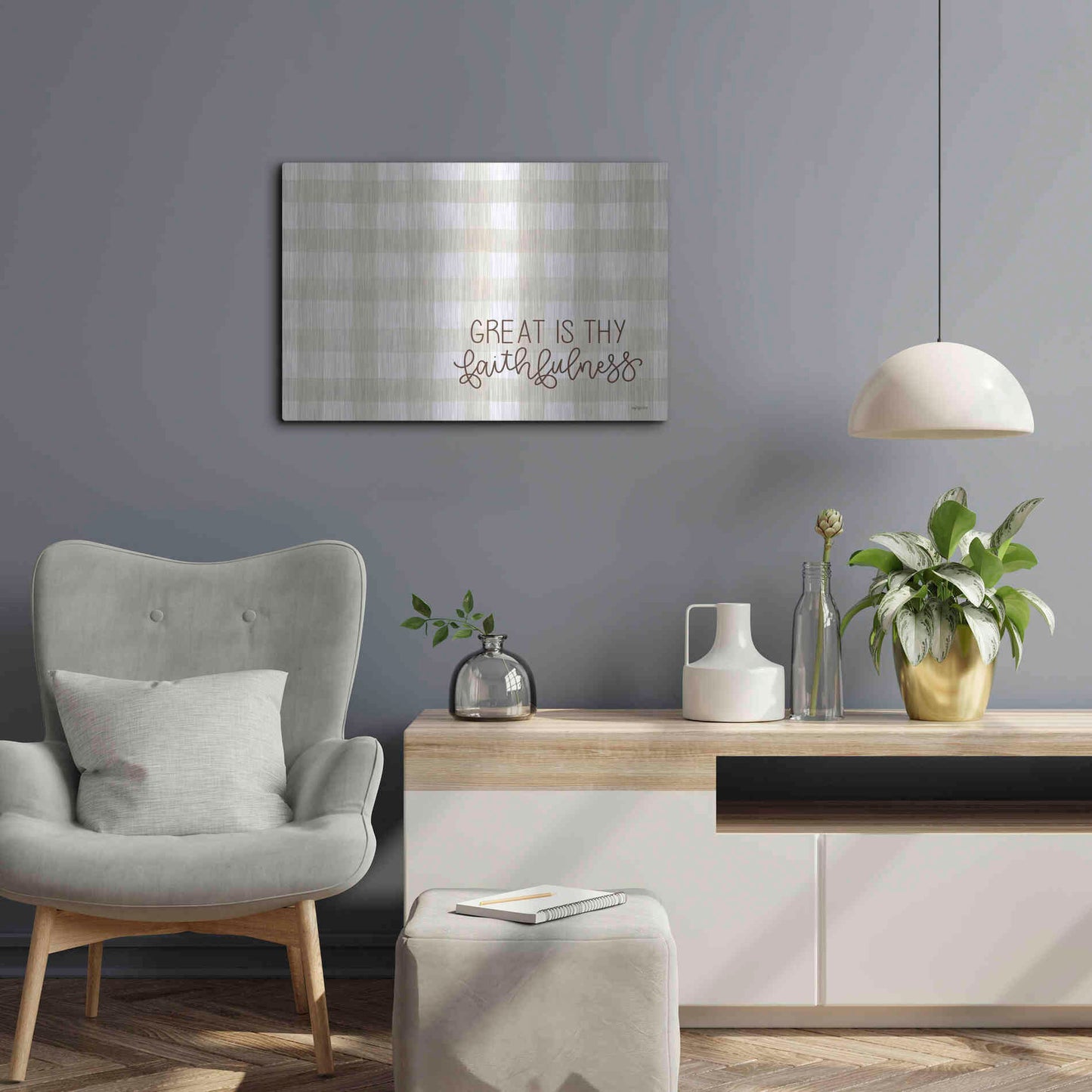 Luxe Metal Art 'Great is Thy Faithfulness 2' by Imperfect Dust, Metal Wall Art,24x16