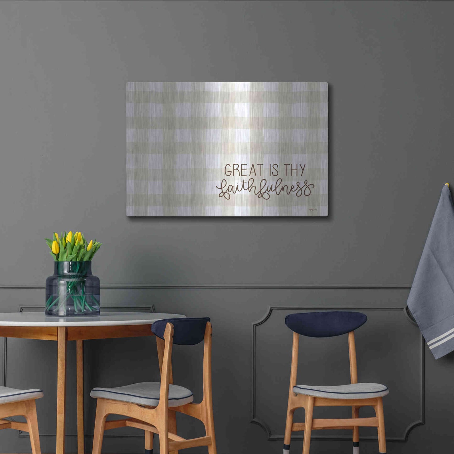 Luxe Metal Art 'Great is Thy Faithfulness 2' by Imperfect Dust, Metal Wall Art,36x24