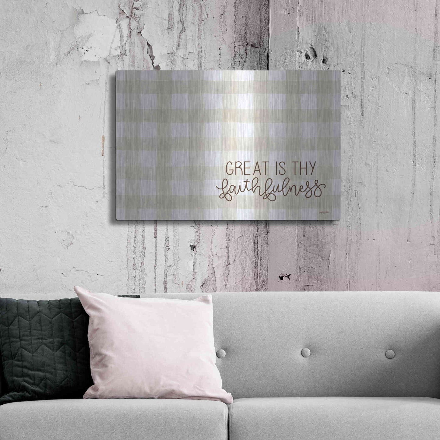 Luxe Metal Art 'Great is Thy Faithfulness 2' by Imperfect Dust, Metal Wall Art,36x24