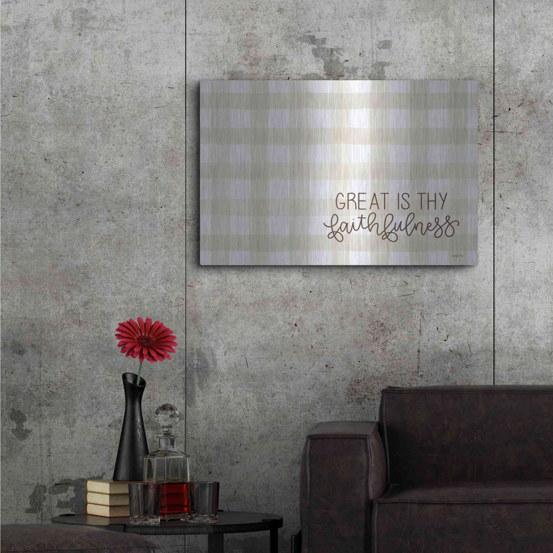 Luxe Metal Art 'Great is Thy Faithfulness 2' by Imperfect Dust, Metal Wall Art,36x24