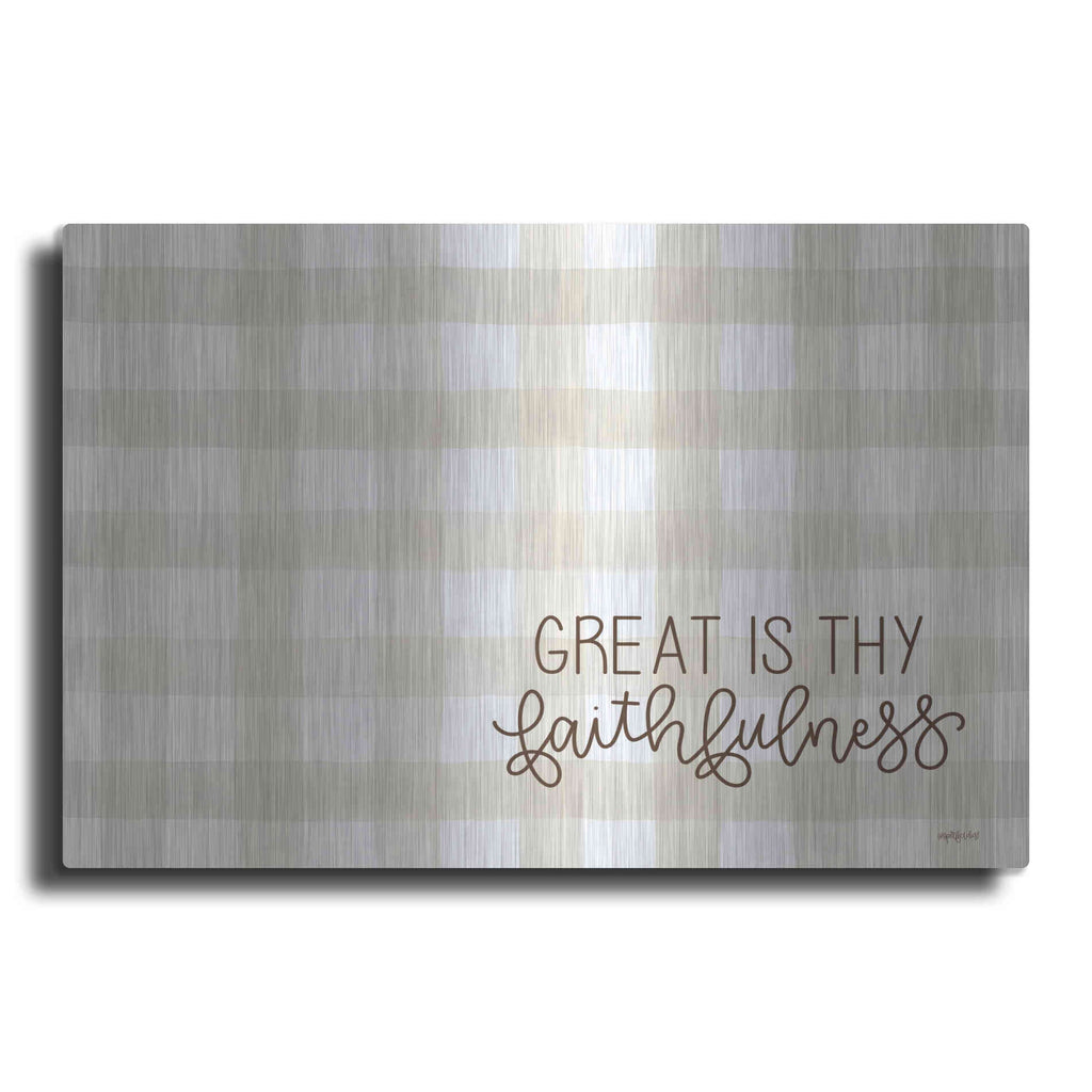 Luxe Metal Art 'Great is Thy Faithfulness 2' by Imperfect Dust, Metal Wall Art