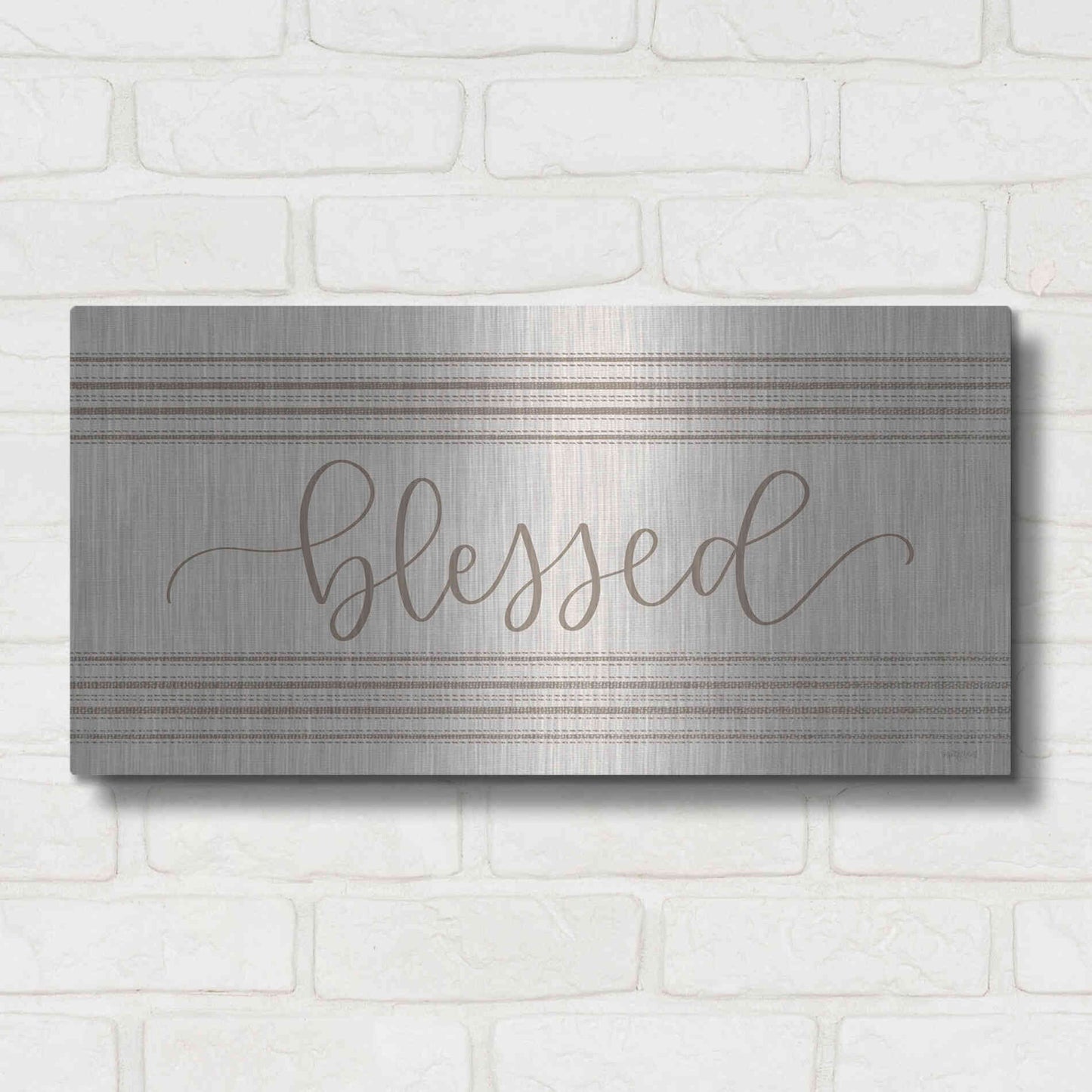 Luxe Metal Art 'Blessed 3' by Imperfect Dust, Metal Wall Art,24x12