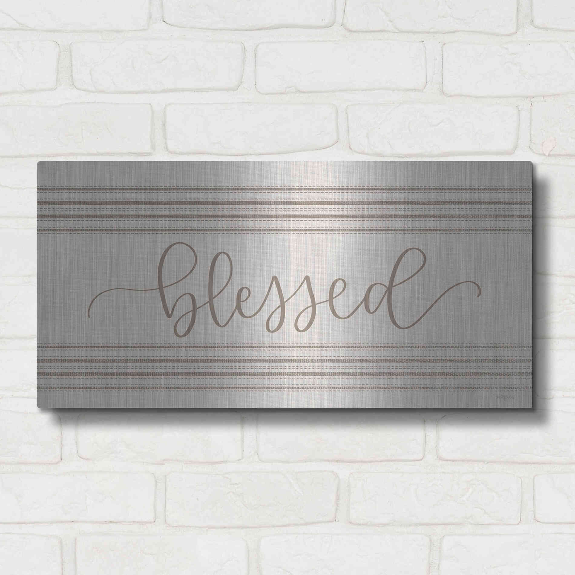 Luxe Metal Art 'Blessed 3' by Imperfect Dust, Metal Wall Art,24x12