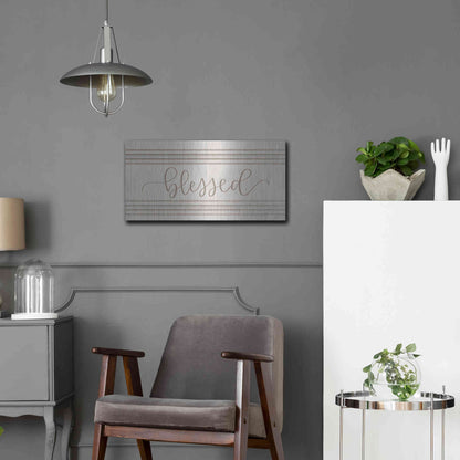 Luxe Metal Art 'Blessed 3' by Imperfect Dust, Metal Wall Art,24x12