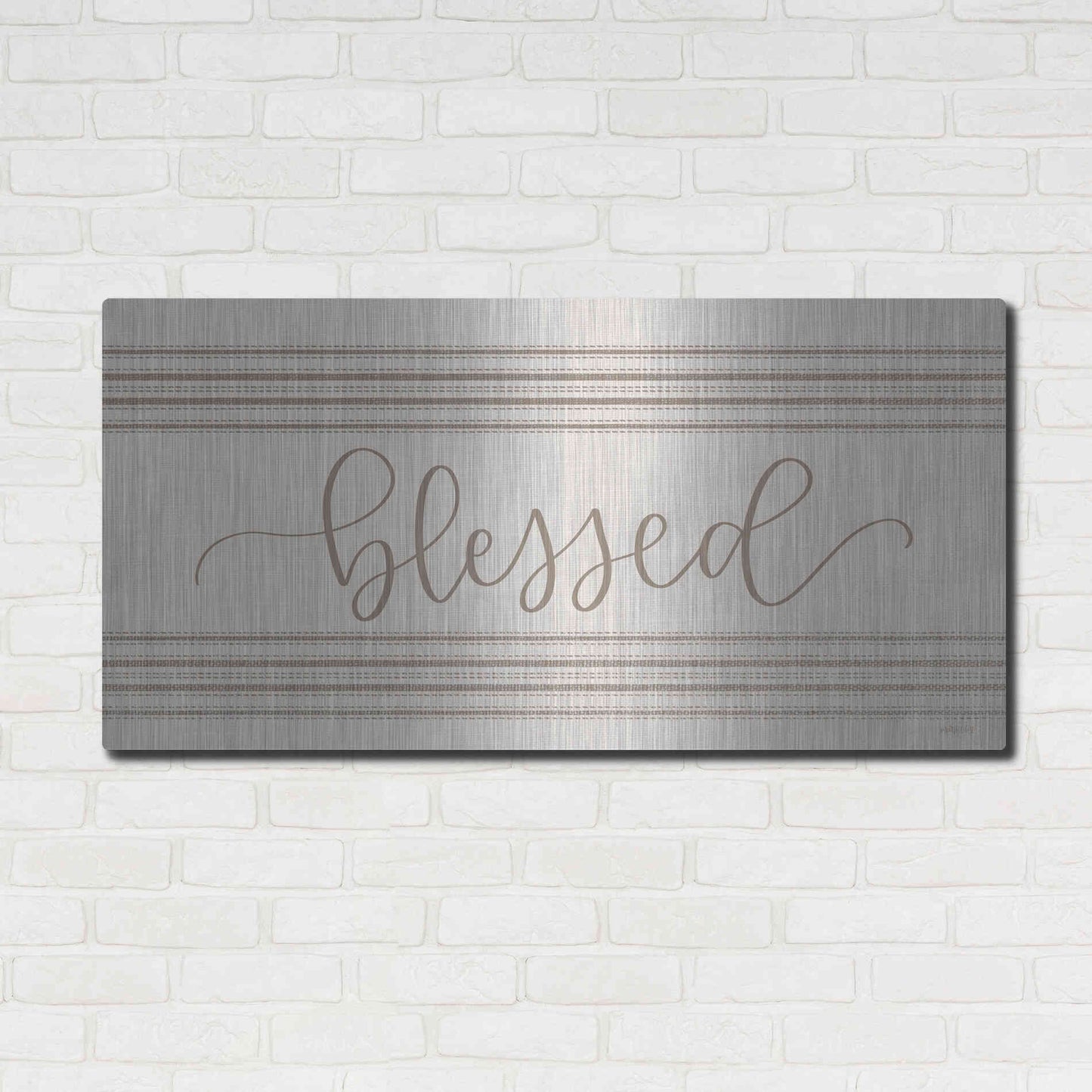 Luxe Metal Art 'Blessed 3' by Imperfect Dust, Metal Wall Art,48x24