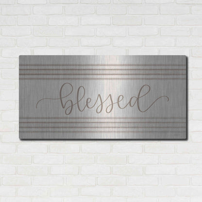 Luxe Metal Art 'Blessed 3' by Imperfect Dust, Metal Wall Art,48x24