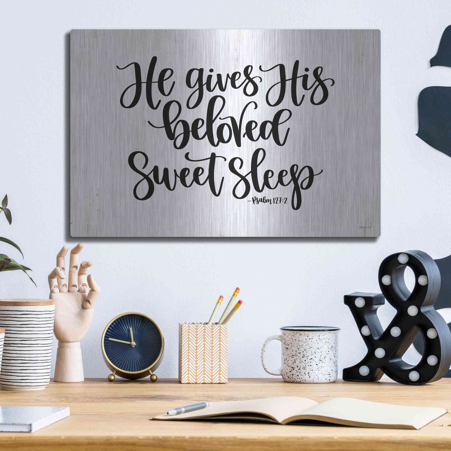 Luxe Metal Art 'Sweet Sleep    ' by Imperfect Dust, Metal Wall Art,16x12