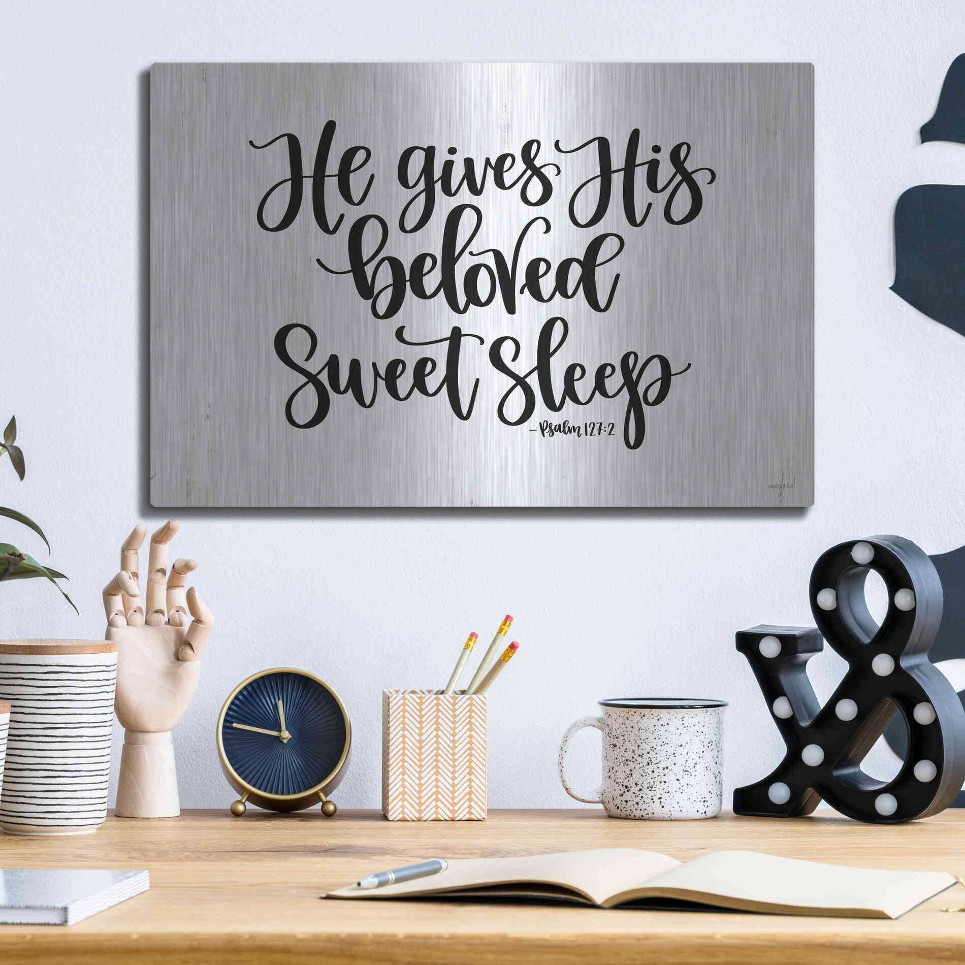 Luxe Metal Art 'Sweet Sleep    ' by Imperfect Dust, Metal Wall Art,16x12