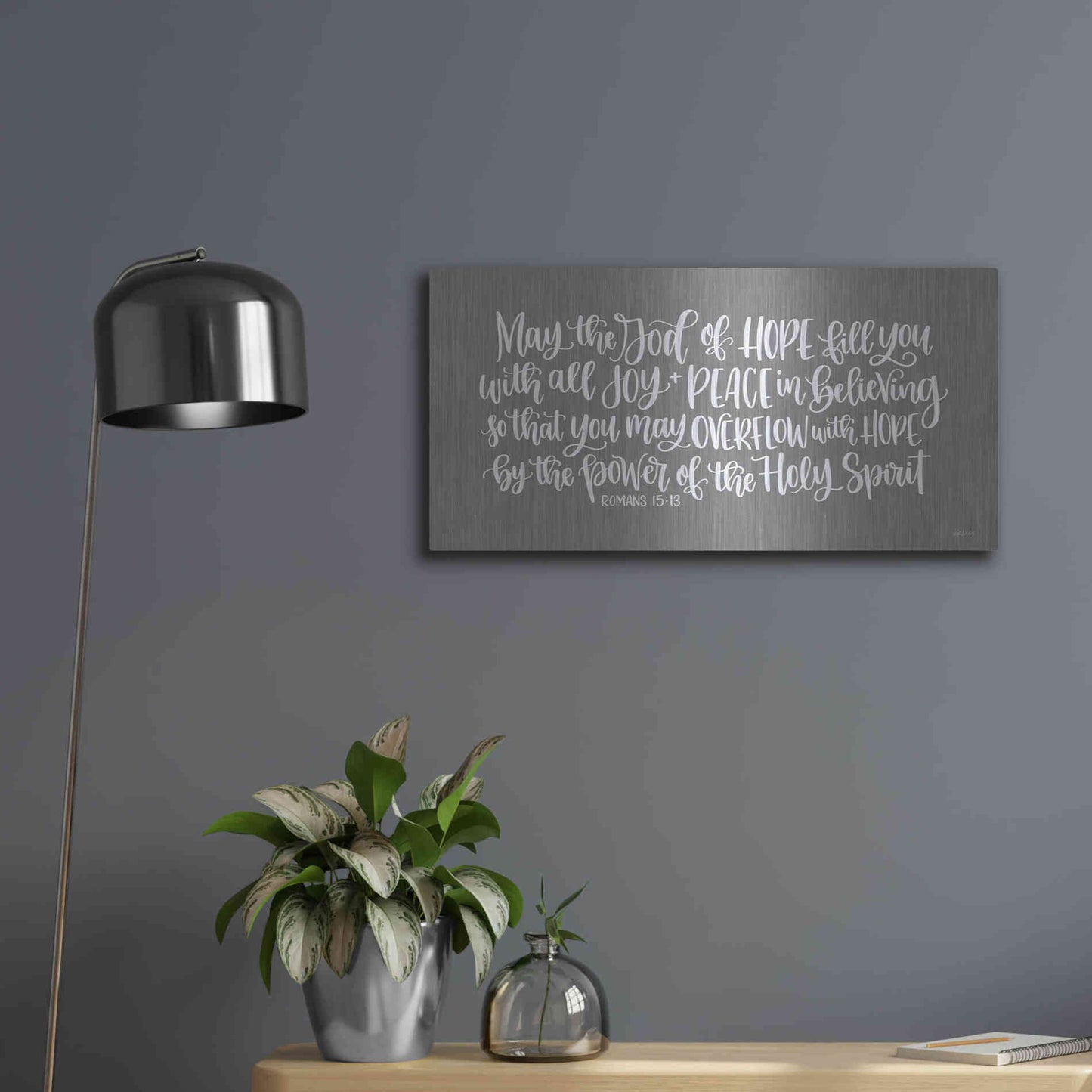 Luxe Metal Art 'Overflow with Hope     ' by Imperfect Dust, Metal Wall Art,24x12