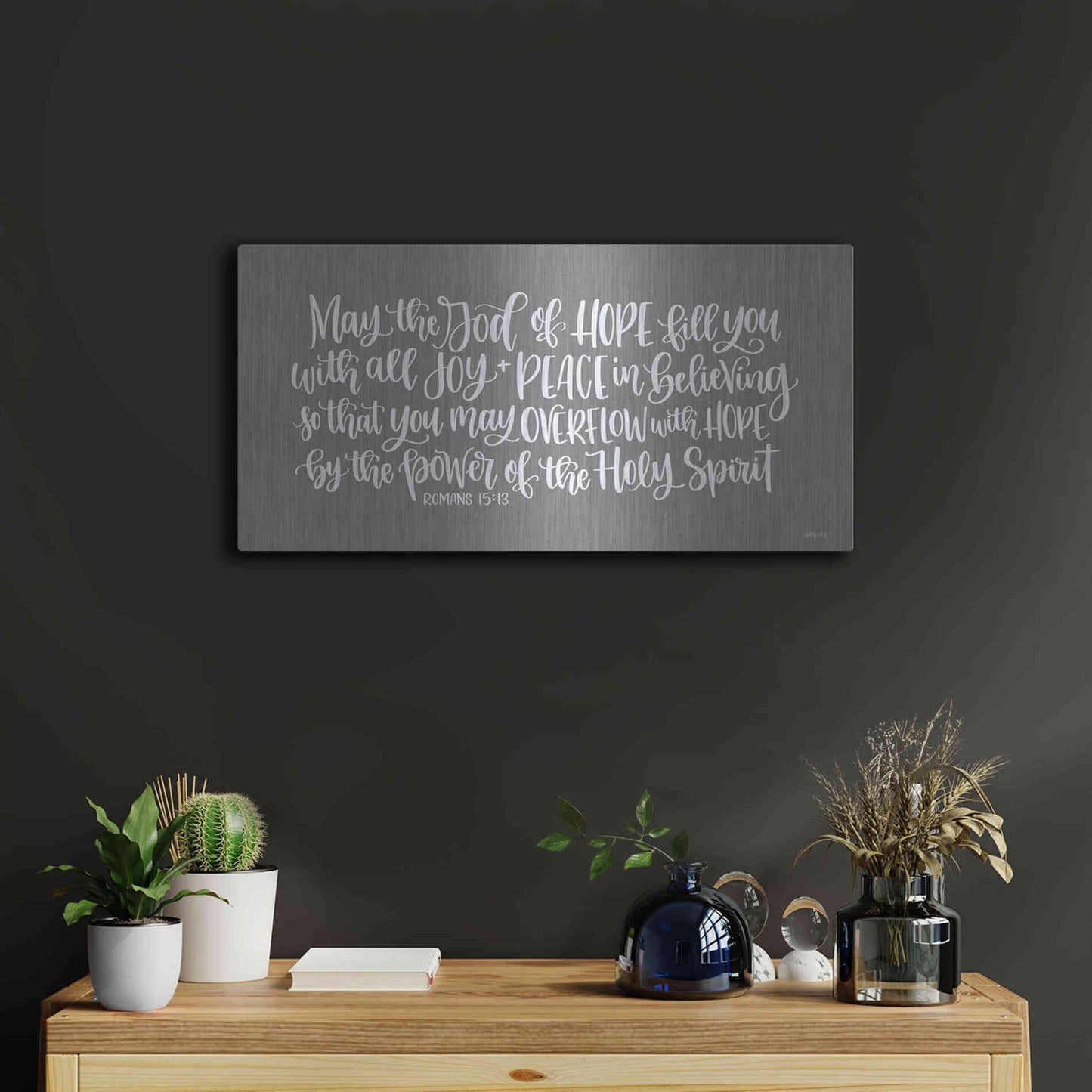 Luxe Metal Art 'Overflow with Hope     ' by Imperfect Dust, Metal Wall Art,24x12
