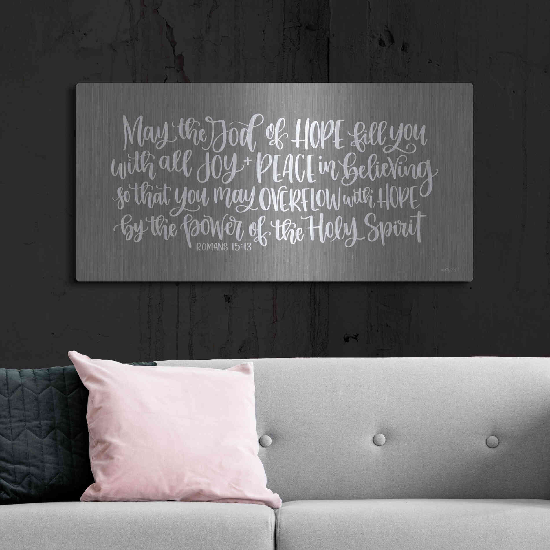 Luxe Metal Art 'Overflow with Hope     ' by Imperfect Dust, Metal Wall Art,48x24
