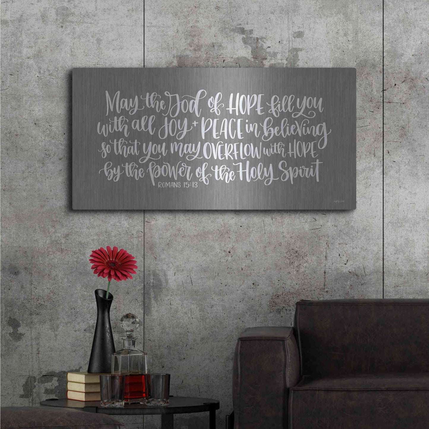 Luxe Metal Art 'Overflow with Hope     ' by Imperfect Dust, Metal Wall Art,48x24