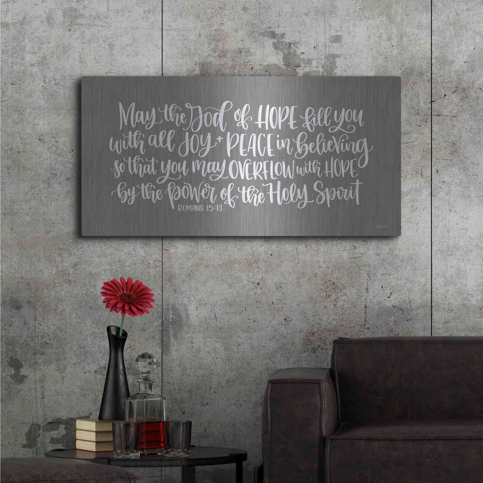 Luxe Metal Art 'Overflow with Hope     ' by Imperfect Dust, Metal Wall Art,48x24