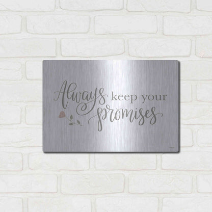 Luxe Metal Art 'Always Keep Your Promises   ' by Imperfect Dust, Metal Wall Art,16x12