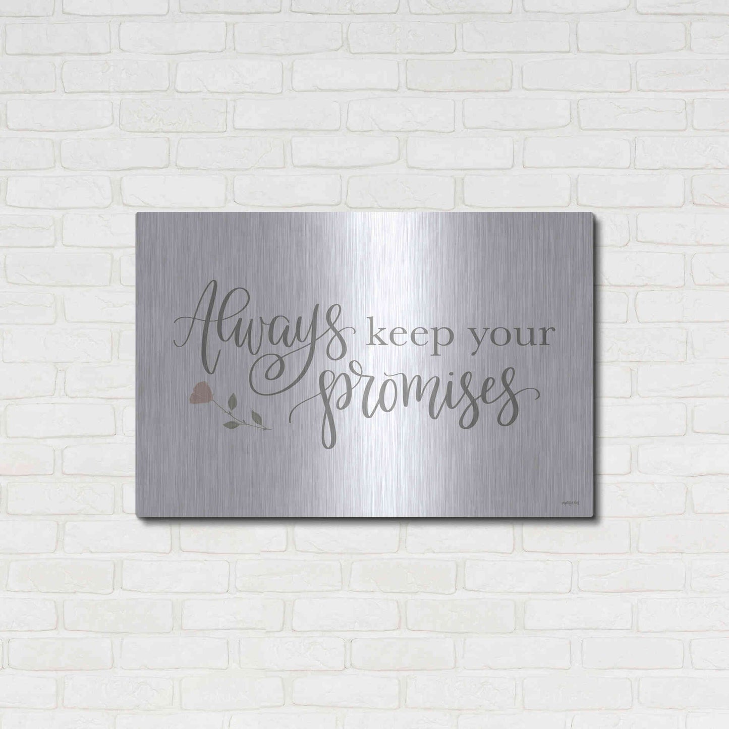 Luxe Metal Art 'Always Keep Your Promises   ' by Imperfect Dust, Metal Wall Art,36x24