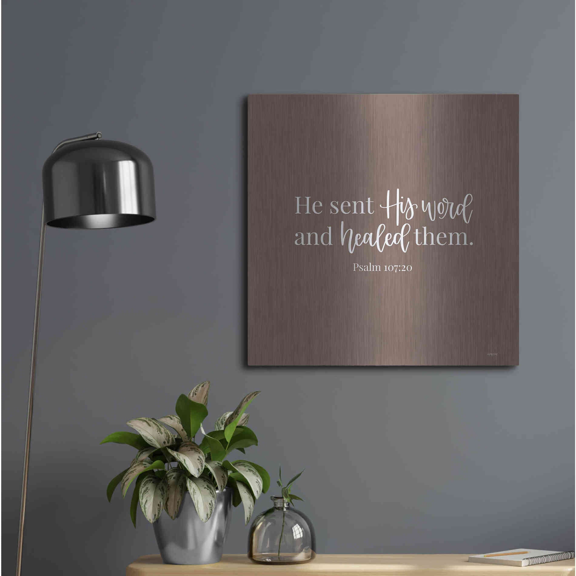 Luxe Metal Art 'He Sent His Word    ' by Imperfect Dust, Metal Wall Art,24x24