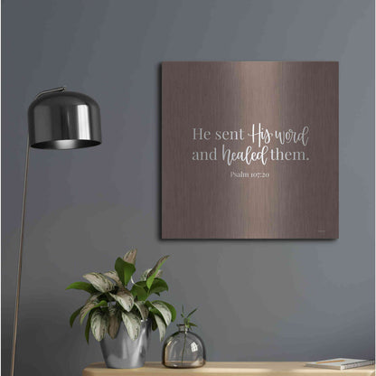 Luxe Metal Art 'He Sent His Word    ' by Imperfect Dust, Metal Wall Art,24x24