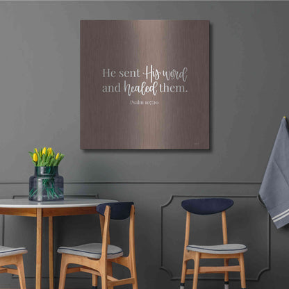 Luxe Metal Art 'He Sent His Word    ' by Imperfect Dust, Metal Wall Art,36x36