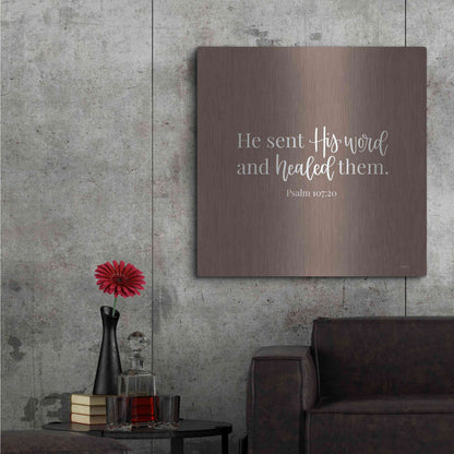 Luxe Metal Art 'He Sent His Word    ' by Imperfect Dust, Metal Wall Art,36x36