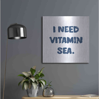 Luxe Metal Art 'I Need Vitamin Sea' by Imperfect Dust, Metal Wall Art,24x24