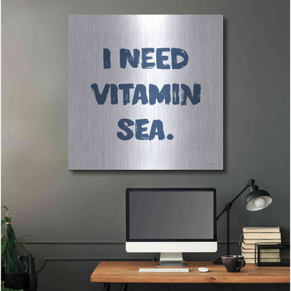 Luxe Metal Art 'I Need Vitamin Sea' by Imperfect Dust, Metal Wall Art,36x36