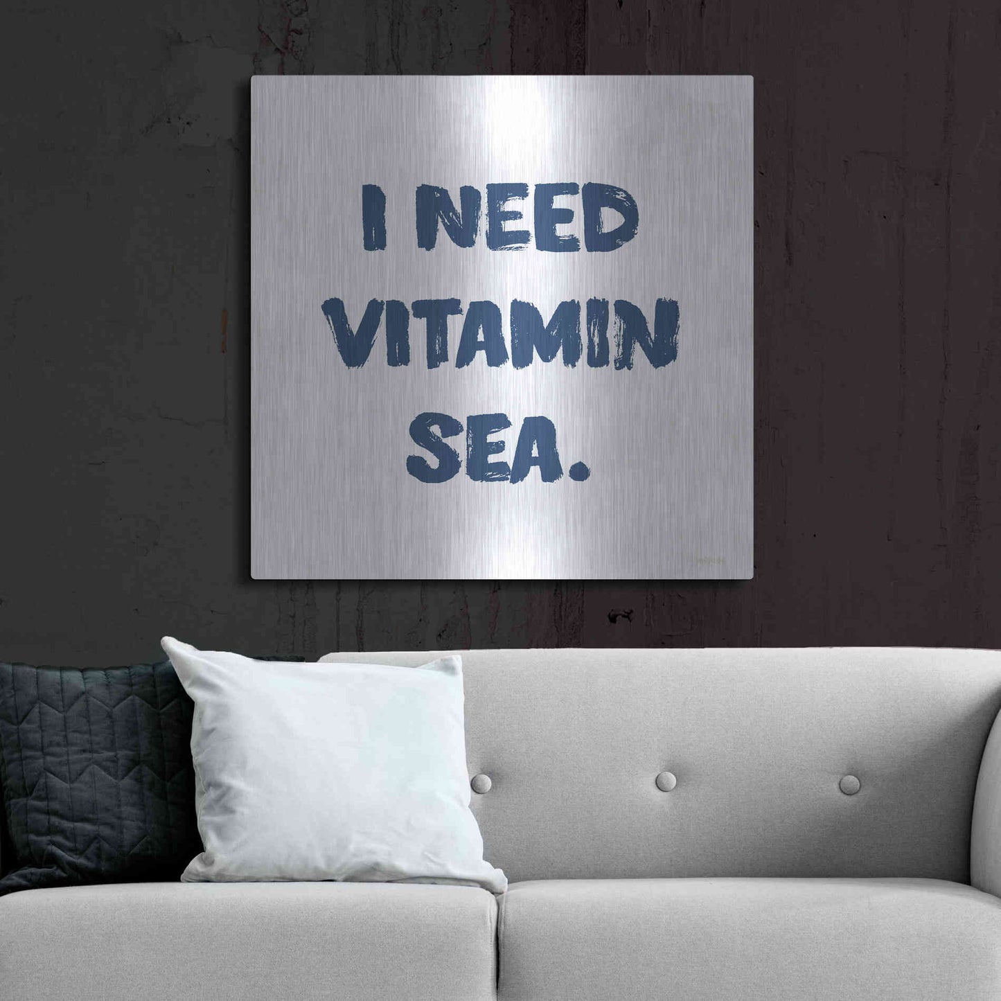 Luxe Metal Art 'I Need Vitamin Sea' by Imperfect Dust, Metal Wall Art,36x36