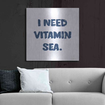 Luxe Metal Art 'I Need Vitamin Sea' by Imperfect Dust, Metal Wall Art,36x36