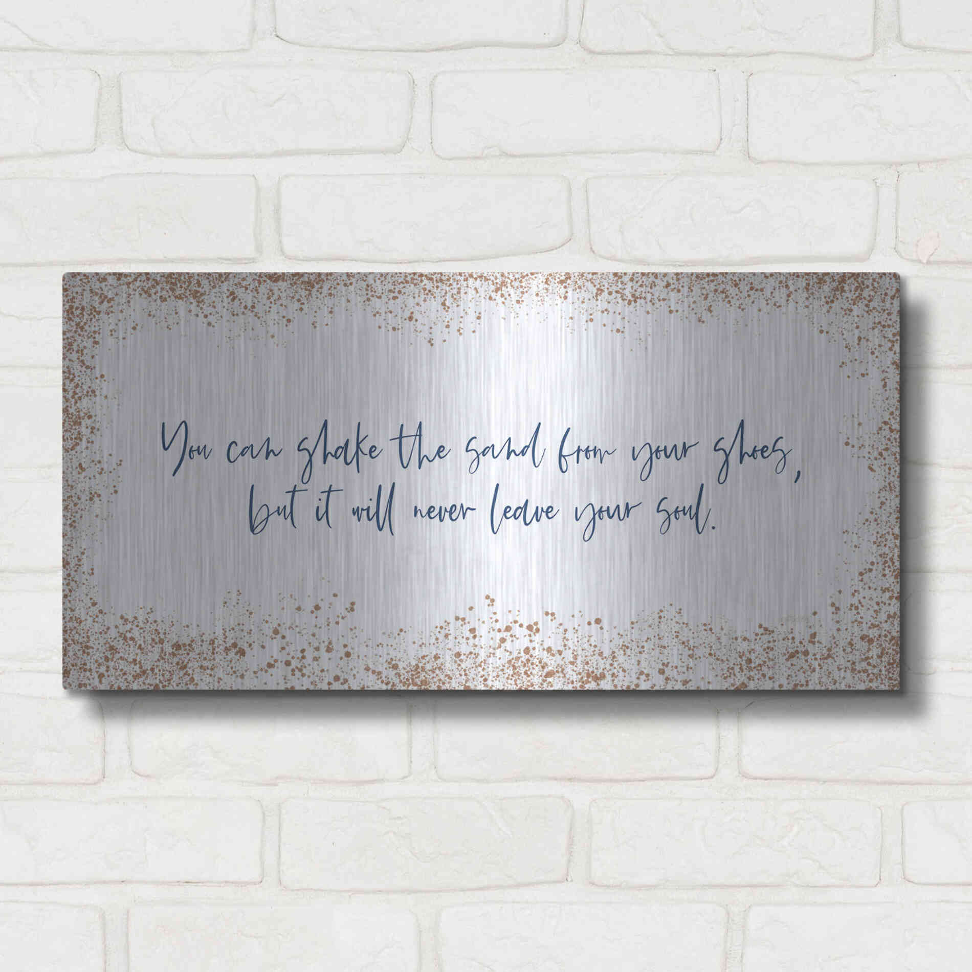 Luxe Metal Art 'Shake the Sand' by Imperfect Dust, Metal Wall Art,24x12