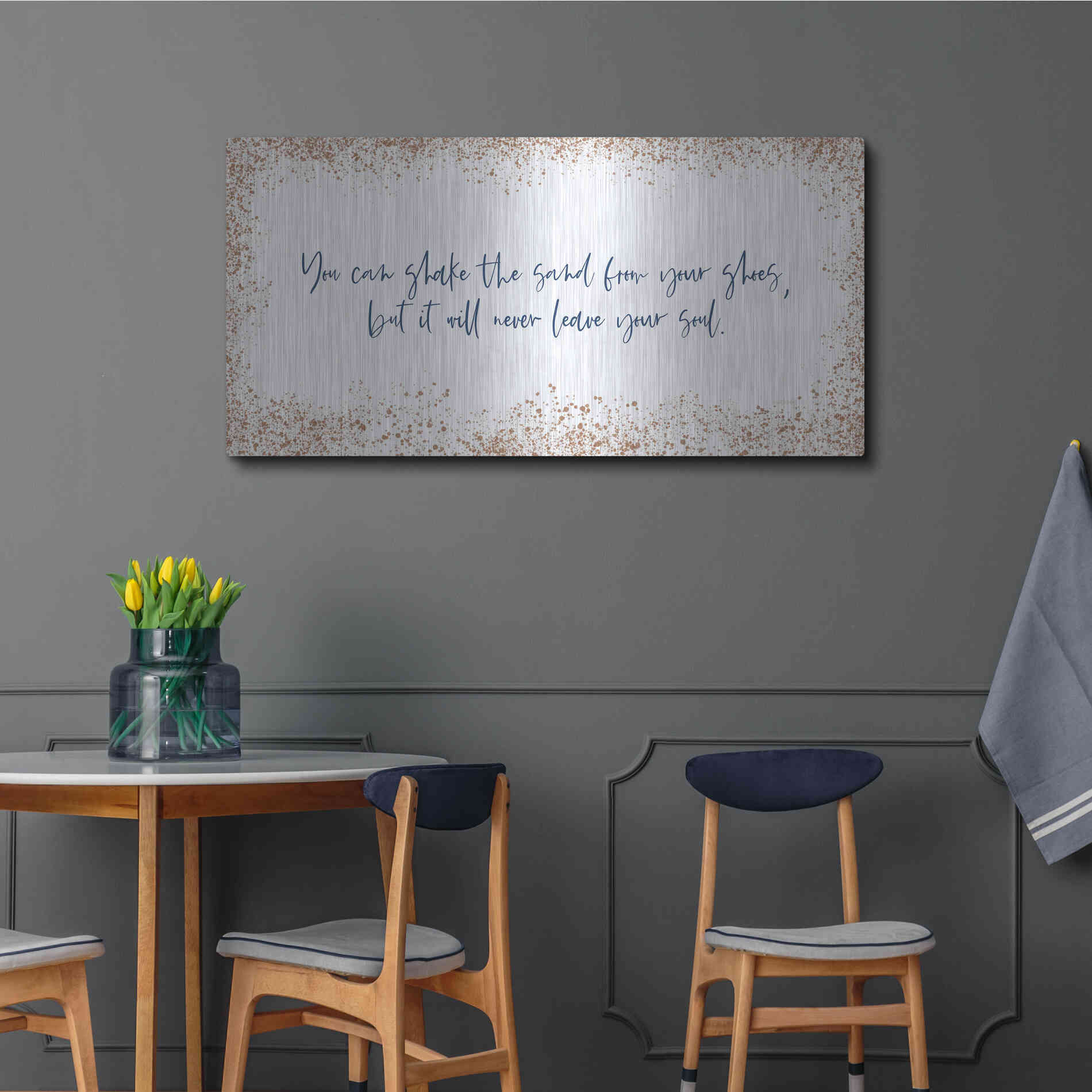 Luxe Metal Art 'Shake the Sand' by Imperfect Dust, Metal Wall Art,48x24