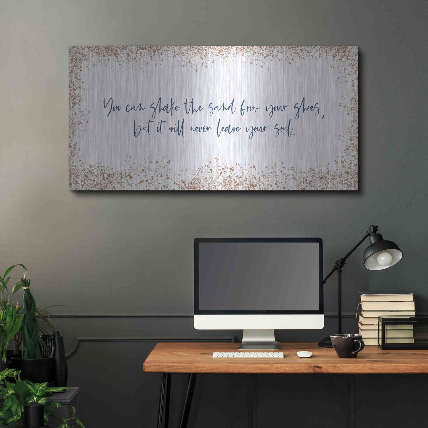 Luxe Metal Art 'Shake the Sand' by Imperfect Dust, Metal Wall Art,48x24