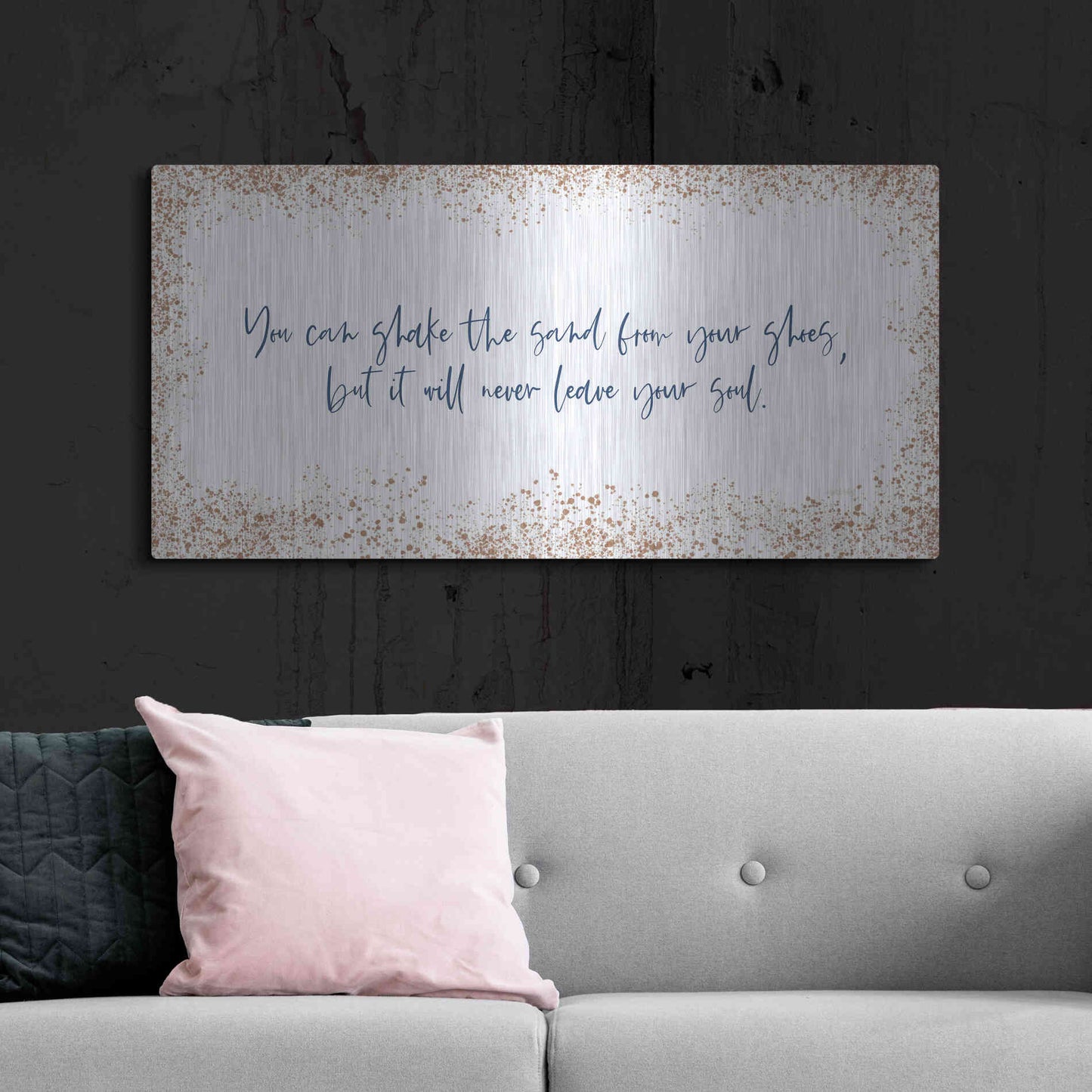 Luxe Metal Art 'Shake the Sand' by Imperfect Dust, Metal Wall Art,48x24