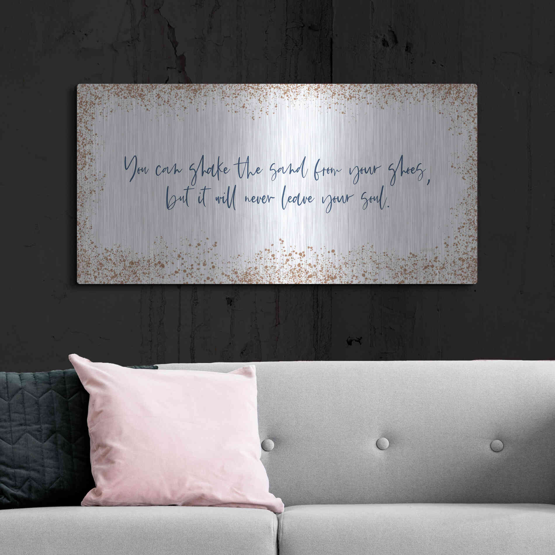 Luxe Metal Art 'Shake the Sand' by Imperfect Dust, Metal Wall Art,48x24