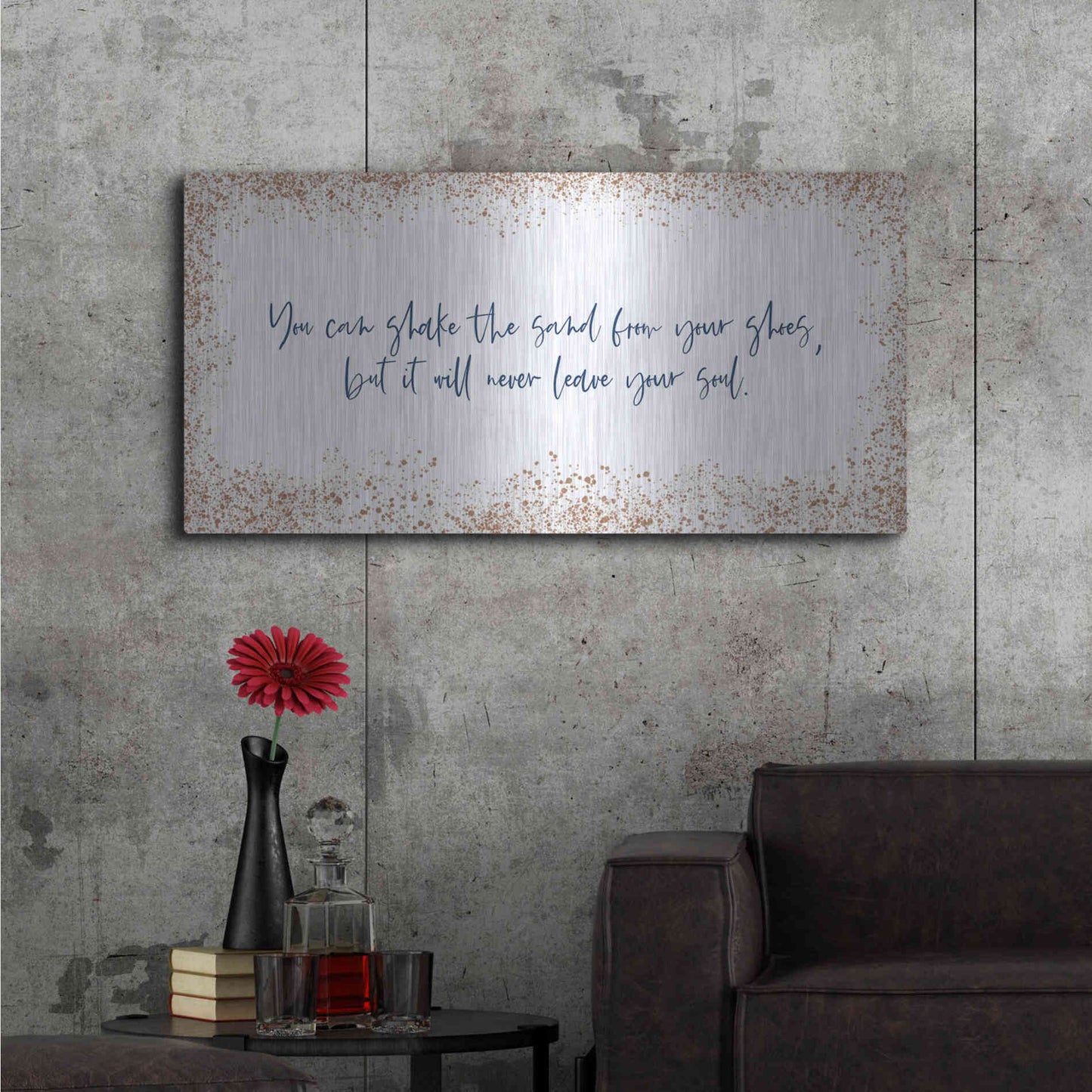 Luxe Metal Art 'Shake the Sand' by Imperfect Dust, Metal Wall Art,48x24