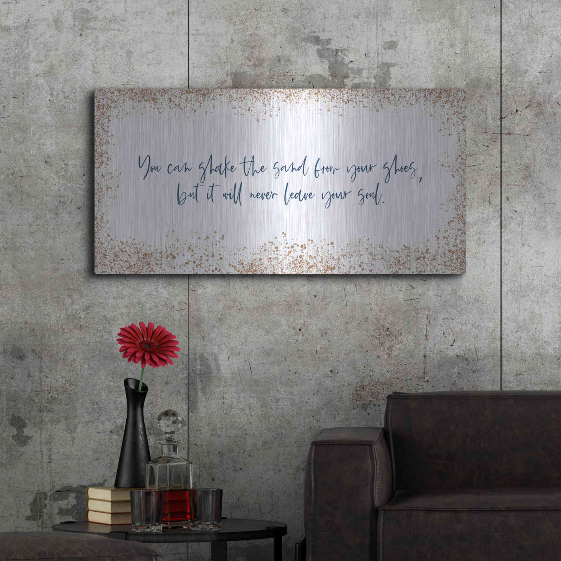 Luxe Metal Art 'Shake the Sand' by Imperfect Dust, Metal Wall Art,48x24