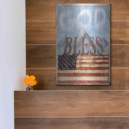 Luxe Metal Art 'God Bless America' by Ed Wargo, Metal Wall Art,12x16