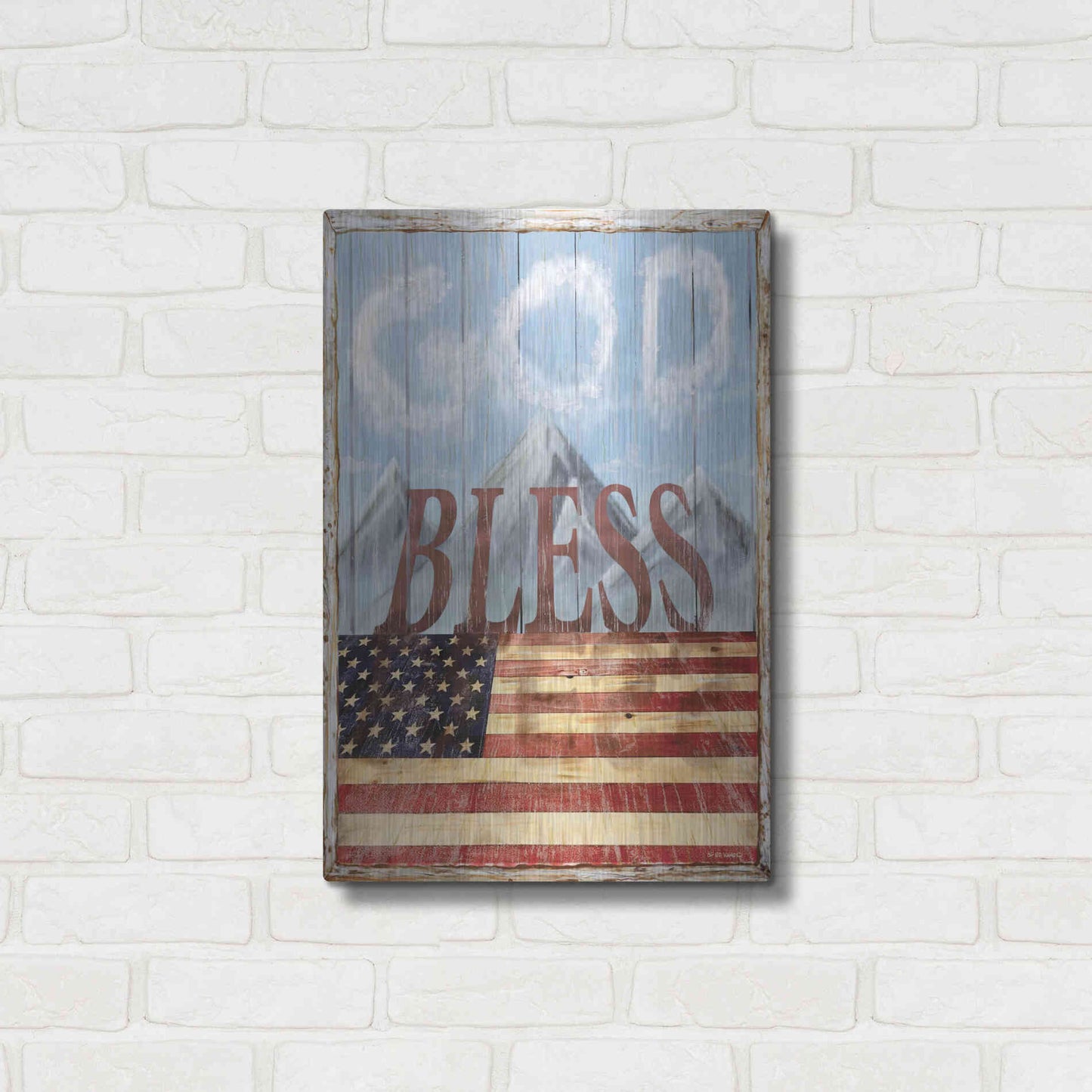 Luxe Metal Art 'God Bless America' by Ed Wargo, Metal Wall Art,16x24