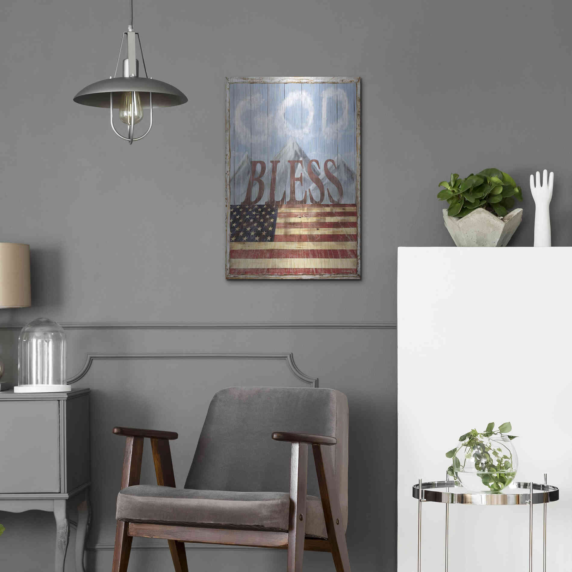 Luxe Metal Art 'God Bless America' by Ed Wargo, Metal Wall Art,16x24