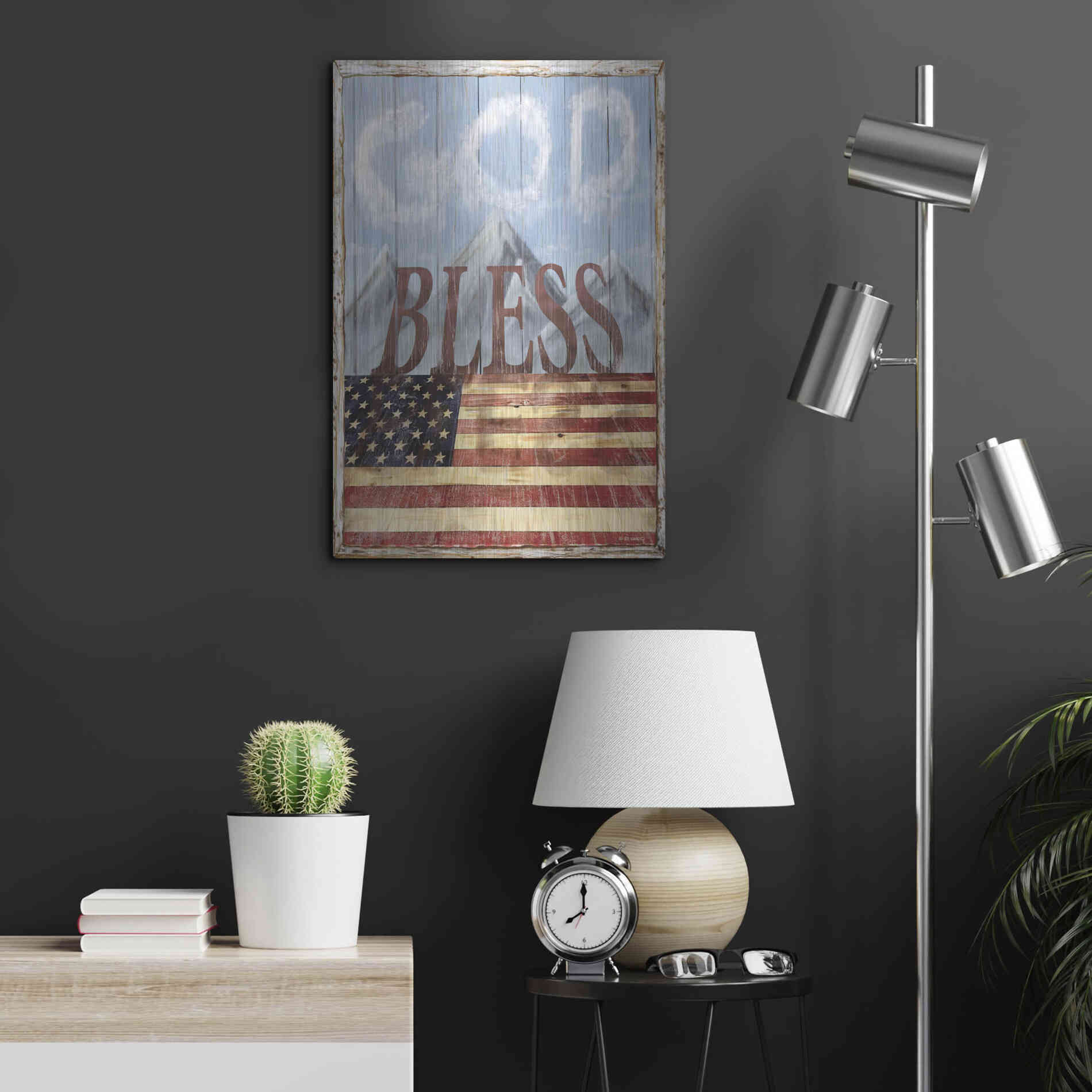 Luxe Metal Art 'God Bless America' by Ed Wargo, Metal Wall Art,16x24