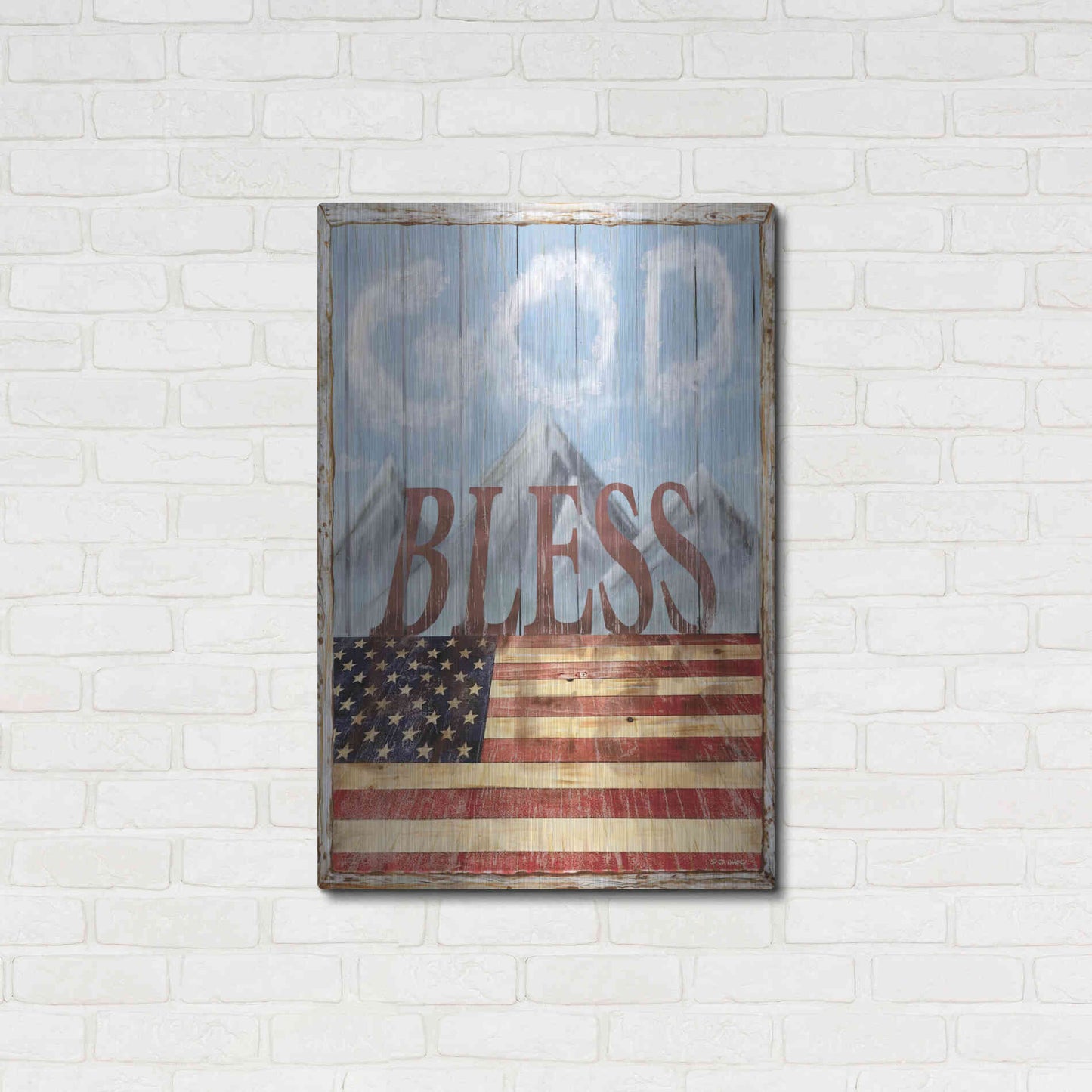 Luxe Metal Art 'God Bless America' by Ed Wargo, Metal Wall Art,24x36