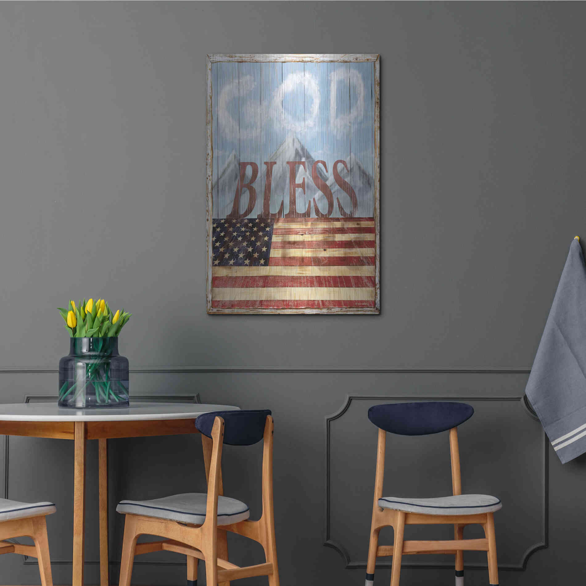 Luxe Metal Art 'God Bless America' by Ed Wargo, Metal Wall Art,24x36