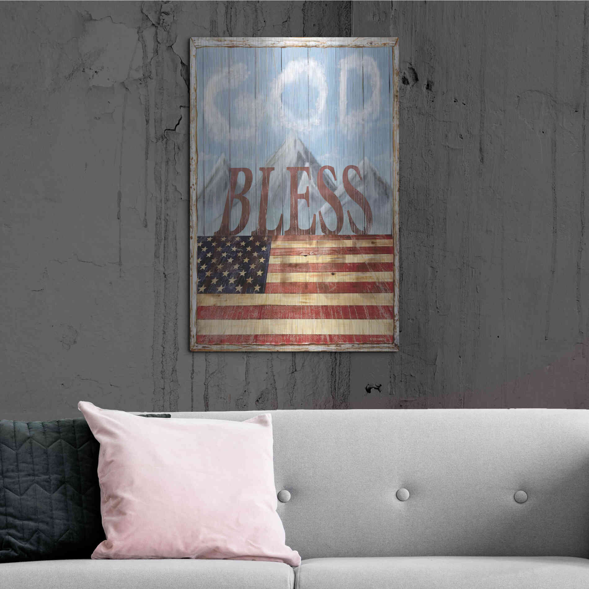 Luxe Metal Art 'God Bless America' by Ed Wargo, Metal Wall Art,24x36