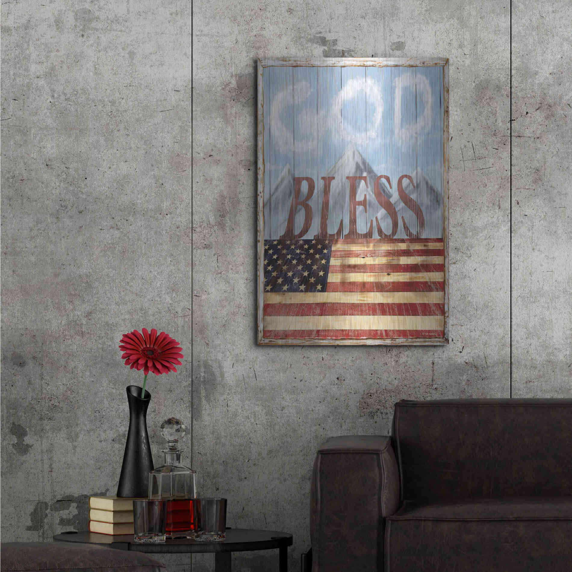 Luxe Metal Art 'God Bless America' by Ed Wargo, Metal Wall Art,24x36
