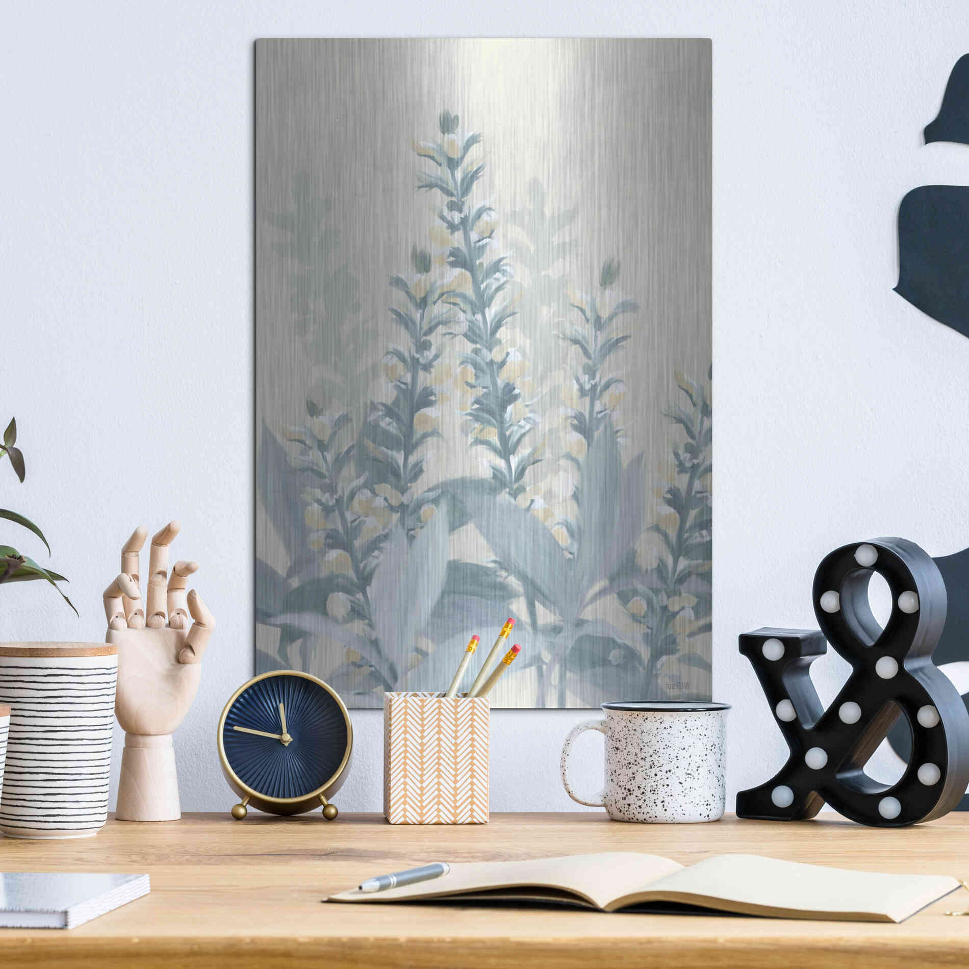 Luxe Metal Art 'Golden Fields' by House Fenway, Metal Wall Art,12x16