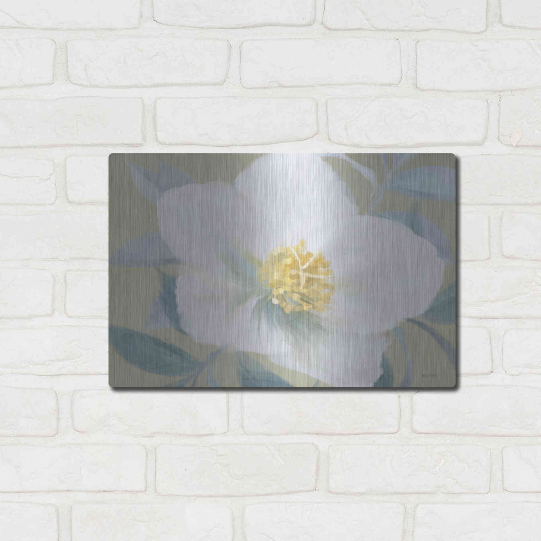 Luxe Metal Art 'Golden Bloom' by House Fenway, Metal Wall Art,16x12