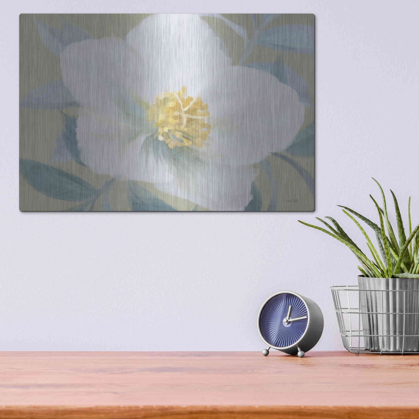 Luxe Metal Art 'Golden Bloom' by House Fenway, Metal Wall Art,16x12