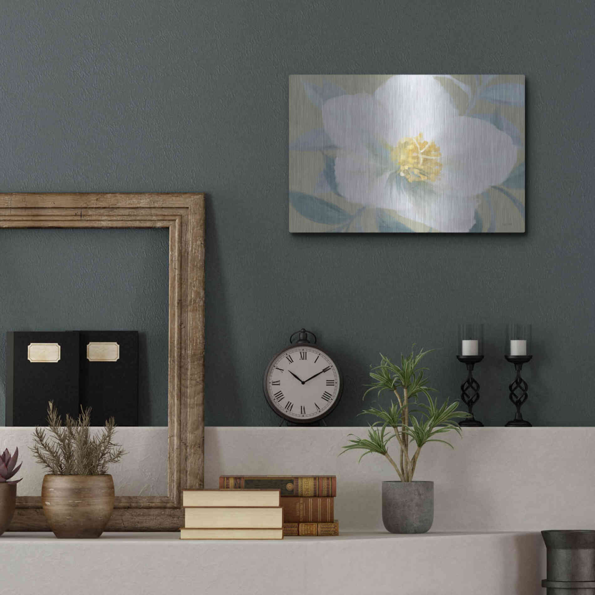 Luxe Metal Art 'Golden Bloom' by House Fenway, Metal Wall Art,16x12