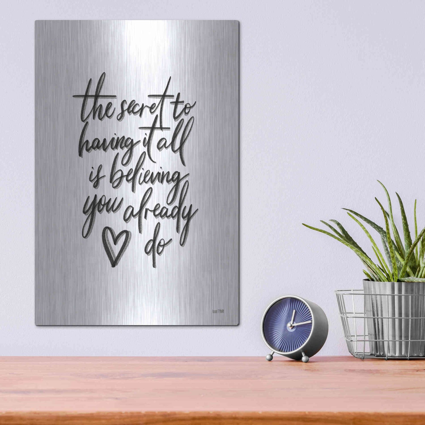 Luxe Metal Art 'The Secret 2' by House Fenway, Metal Wall Art,12x16